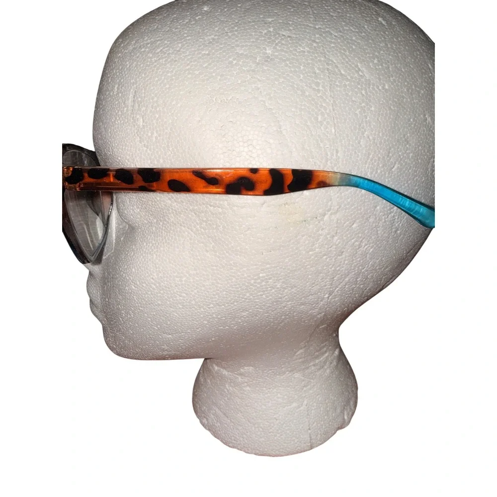 Cat Eye Reading Glasses Brown‎ Tortoise Teal Blue Two Tone +2.50 BR609 C6 Womens